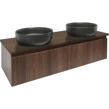 Koupelnový nábytek Koupelnová skříňka s krycí deskou SAT Evolution 118x30x44,8 cm ořech mat SATEVO120NAD