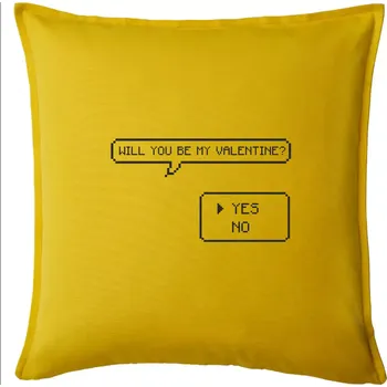 Polštář Will you be my Valentine - Polštář 50x50 - 50x50 - Pouze potah ( Žlutá )