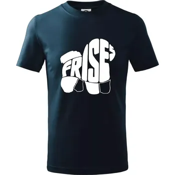 Chlapecké tričko Bišonek - fries nápis v těle - Tričko dětské bavlněné - 134 cm/8 let ( Námořní modrá (velmi tmavá - téměř černá) )