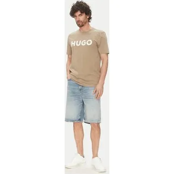 Pánské tričko HUGO T-Shirt Dulivio 50467556 Béžová Regular Fit L