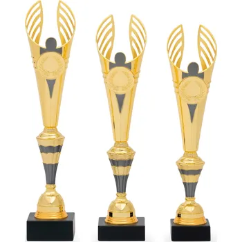 Pohár DESIGN, výška 39 cm, zlatý/stříbrný