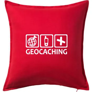 Polštář Geocaching ikony - Polštář 50x50 - 50x50 - Pouze potah ( Červená )