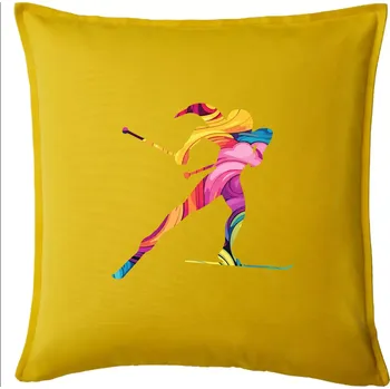 Polštář Barevná běžkařka - Polštář 50x50 - 50x50 - Pouze potah ( Žlutá )