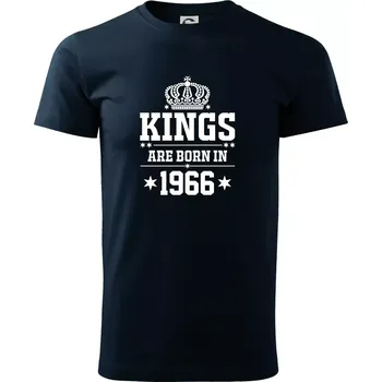 Pánské tričko Kings are born in 1966 - Triko extra velké (5-8XL) - 8XL ( Námořní modrá (velmi tmavá - téměř černá) )
