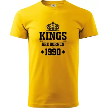Kings are born in 1990 - Triko extra velké (5-8XL) - 8XL ( Žlutá )