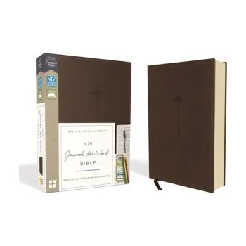 NIV, Journal the Word Bible, Imitation Leather, Brown, Red Letter Edition, Comfort Print: Reflect, Take Notes, or Create Art Next to Your Favorite Ver (Zondervan)(Kniha)