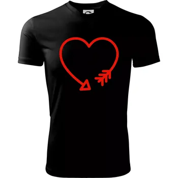 Srdce šíp - Dětské triko sportovní (dresovina) - 158 cm/12 let ( Černá )