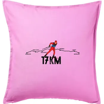 Polštář 17km po Jizerkách - Polštář 50x50 - 50x50 - Pouze potah ( Růžová )