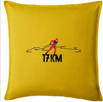 Polštář 17km po Jizerkách - Polštář 50x50 - 50x50 - Pouze potah ( Žlutá )