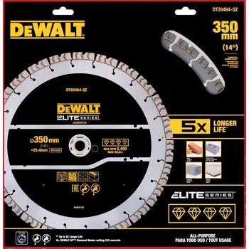 Pilový kotouč DeWALT Segmentový diamantový pilový kotouč, 350 mm DT20464