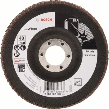 Brusný kotouč BOSCH Lamelový brusný kotouč X581, Best for Inox 125 mm, 22,23 mm, 40 2608607638