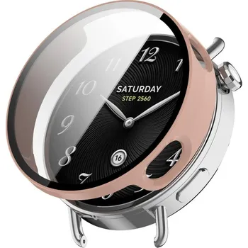 VSECHNONAMOBIL 116142 PC FULL COVER Plastový kryt se sklem pro Xiaomi Watch S4 41mm růžový