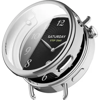 Příslušenství k chytrým hodinkám VSECHNONAMOBIL 116134 TPU FULL COVER Kryt pro Xiaomi Watch S4 41mm stříbrný