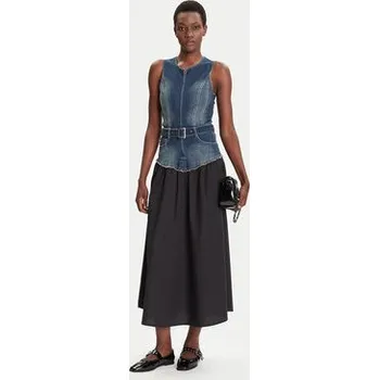 Dámské šaty Desigual Džínové šaty Poplin 25WWVD03 Tmavomodrá Regular Fit S