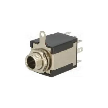Elektrická zásuvka Zásuvka Jack 6,3mm stereo přepínací kontakty,s vypínačem