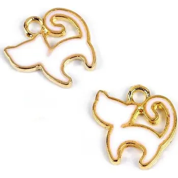 Přívěsek mini zvířátka, kočka, bílá