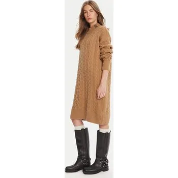 Dámské šaty Barbour Úpletové šaty Belford LDR0946BE31 Hnědá Regular Fit 12