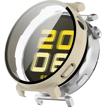 VSECHNONAMOBIL 93442 FULL COVERAGE Plastový kryt se sklem pro Huawei Watch GT 5 41mm béžový