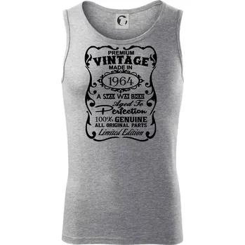 Vintage Etiketa - 1964 - Tílko pánské Core - M ( Tmavě šedý melír )