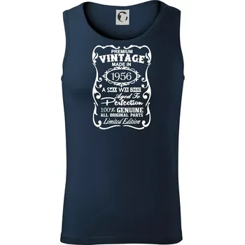 Vintage Etiketa - 1956 - Tílko pánské Core - M ( Námořní modrá (velmi tmavá - téměř černá) )