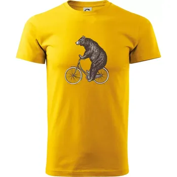 Pánské tričko Medvěd na kole - Triko extra velké (5-8XL) - 6XL ( Žlutá )