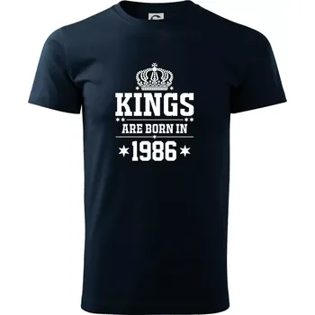 Kings are born in 1986 - Triko extra velké (5-8XL) - 8XL ( Námořní modrá (velmi tmavá - téměř černá) )