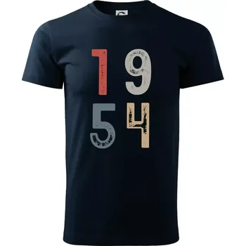 Pánské tričko Vintage číslice 1954 - Triko extra velké (5-8XL) - 7XL ( Námořní modrá (velmi tmavá - téměř černá) )
