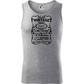 Vintage Etiketa - 1961 - Tílko pánské Core - 2XL ( Tmavě šedý melír )