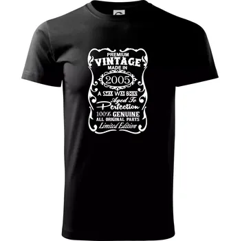 Vintage Etiketa - 2005 - Triko extra velké (5-8XL) - 6XL ( Černá )