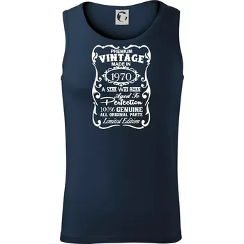 Vintage Etiketa - 1970 - Tílko pánské Core - XL ( Námořní modrá (velmi tmavá - téměř černá) )