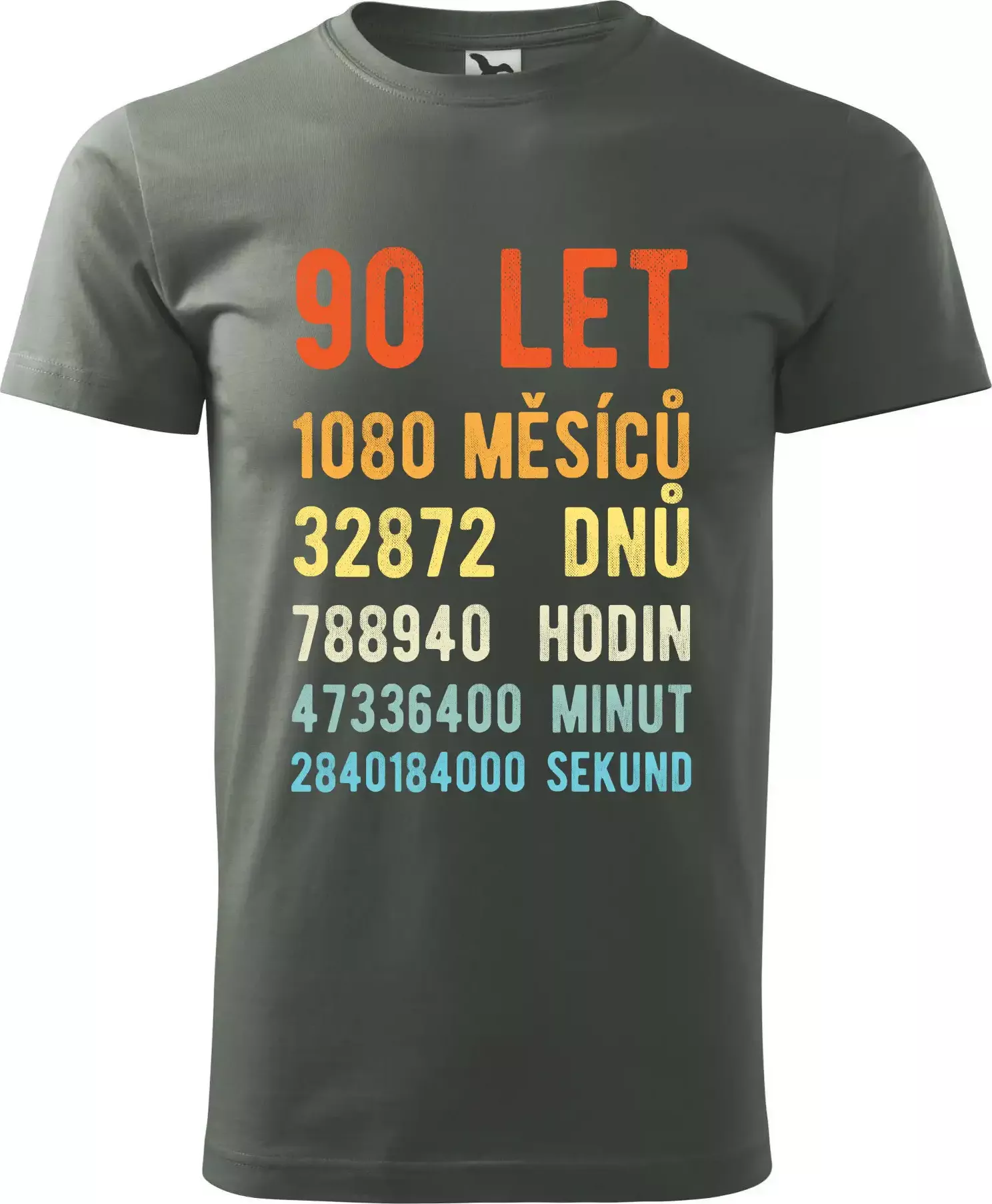 Narozeniny 90 přepočet času - Klasické pánské triko vyšší gramáže - S ( Tm. břidlice (šedozelená) )