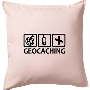 Polštář Geocaching ikony - Polštář 50x50 - 50x50 - Pouze potah ( Světle růžová )