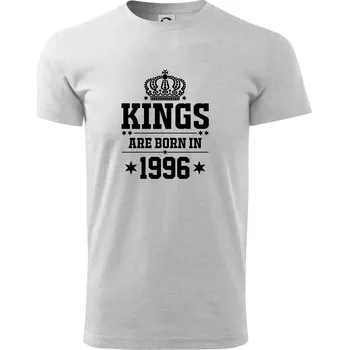 Kings are born in 1996 - Triko extra velké (5-8XL) - 6XL ( Světlešedý Melír )