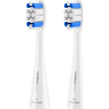 Náhradní hlavice k elektrickému kartáčku Niceboy ION Sonic Kids Ultrasoft bílé 2 ks 