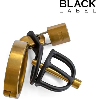 Pás cudnosti Black Label Weenie Locker Chastity Cage Black-Gold