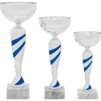 Pohár EKONOM, výška 29 cm, stříbrný/modrý