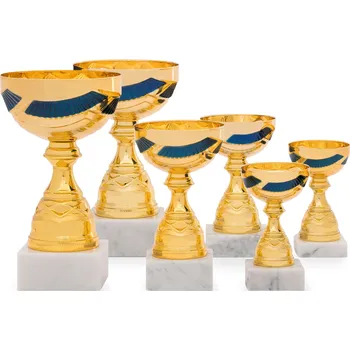 Pohár EKONOM, výška 14 cm, zlatý/modrý