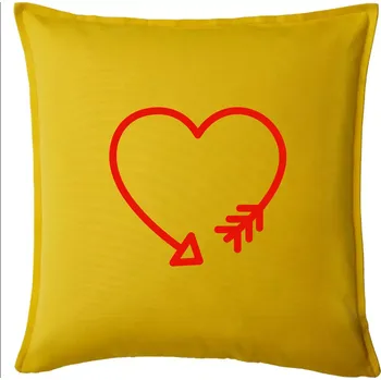 Polštář Srdce šíp - Polštář 50x50 - 50x50 - Pouze potah ( Žlutá )