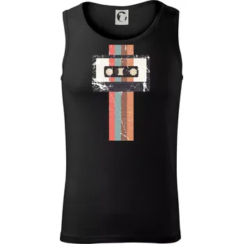 Pánské termoprádlo Retro kazeta - pruhy - Tílko pánské Core - L ( Černá )