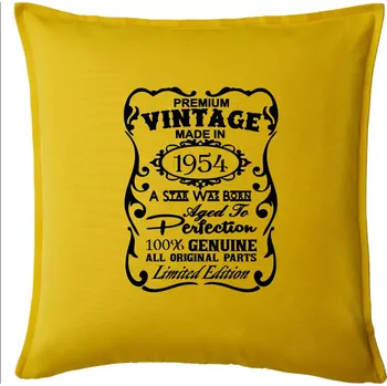 Polštář Vintage Etiketa - 1954 - Polštář 50x50 - 50x50 - Pouze potah ( Žlutá )