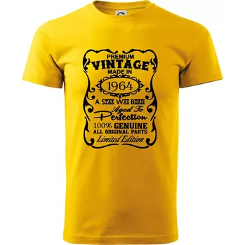 Vintage Etiketa - 1964 - Triko extra velké (5-8XL) - 8XL ( Žlutá )