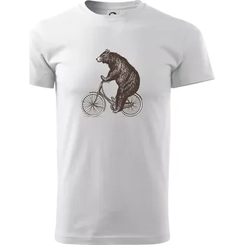 Pánské tričko Medvěd na kole - Triko extra velké (5-8XL) - 6XL ( Bílá )