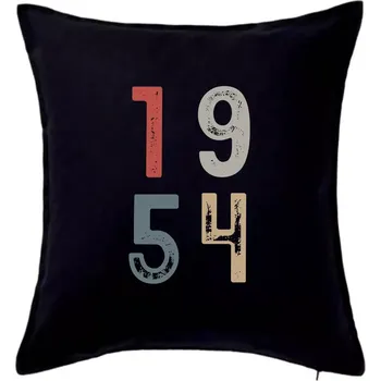 Polštář Vintage číslice 1954 - Polštář 50x50 - 50x50 - Pouze potah ( Černá )