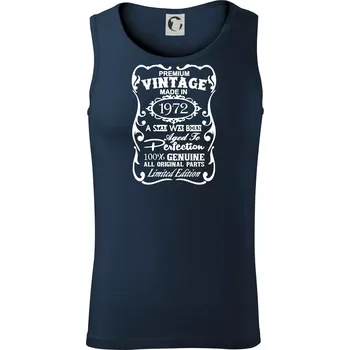 Vintage Etiketa - 1972 - Tílko pánské Core - XL ( Námořní modrá (velmi tmavá - téměř černá) )