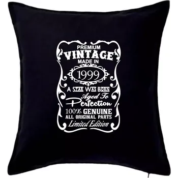 Polštář Vintage Etiketa - 1999 - Polštář 50x50 - 50x50 - Pouze potah ( Černá )