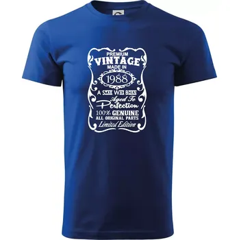 Vintage Etiketa - 1988 - Triko extra velké (5-8XL) - 7XL ( Královská modrá )