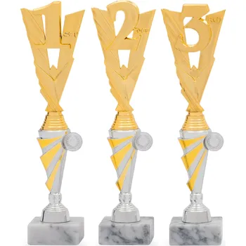 Pohár DESIGN, výška 36 cm, zlatý/stříbrný