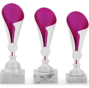 Pohár EKONOM, výška 20 cm, stříbrný/růžový