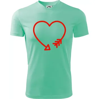 Chlapecké tričko Srdce šíp - Dětské triko sportovní (dresovina) - 122 cm/6 let ( Mátová )