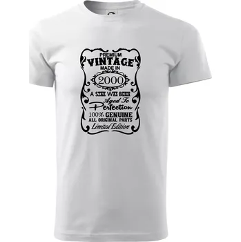 Pánské tričko Vintage Etiketa - 2000 - Triko extra velké (5-8XL) - 8XL ( Bílá )